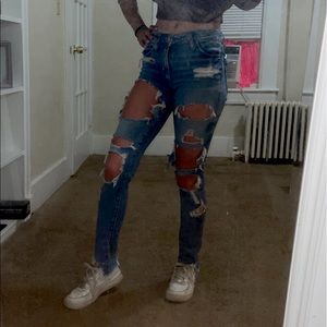 American Eagle ripped skinny jeans